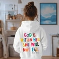 thumbnail image 5 of Telankuip God Is Within Her She Will Not Fall Hoodies for Girls Jesus Faith Bible Verse Preppy Crewneck Pullover Tops Oversized Inspirational Long Sleeve Cozy Kids Sweatshirts 2-White 160, 5 of 7