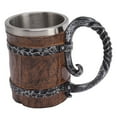 thumbnail image 4 of Taza de madera vikinga taza de cerveza vikinga estilo renacentista medieval con asa para restaurante ANGGREK Otros, 4 of 8