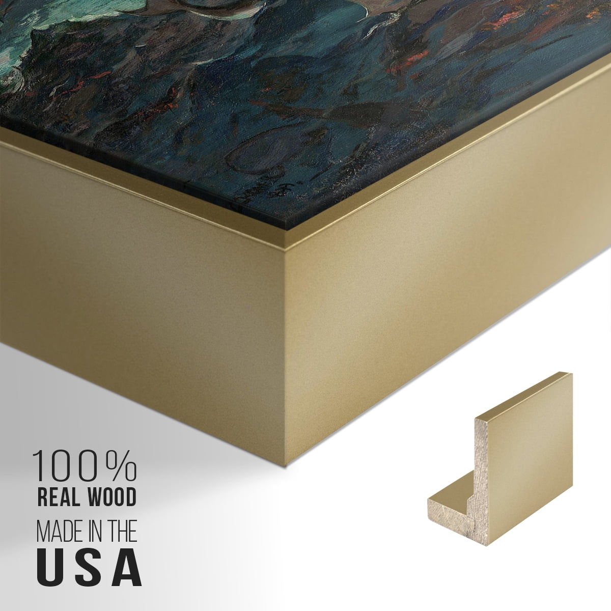 Vintage Landscape-CXXVIII By Wexford Home Framed in Gold Wood Gallery Wrapped Canvas 17 in. x 25 in.