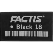 Factis Magic Latex-Free Eraser, 1-5/8 x 1 x 7/16 Inches, Black, Pack of 18