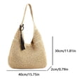 thumbnail image 2 of Bag Women Straw Woven Straw Tote Playa de verano Ligero Blanco, 2 of 9