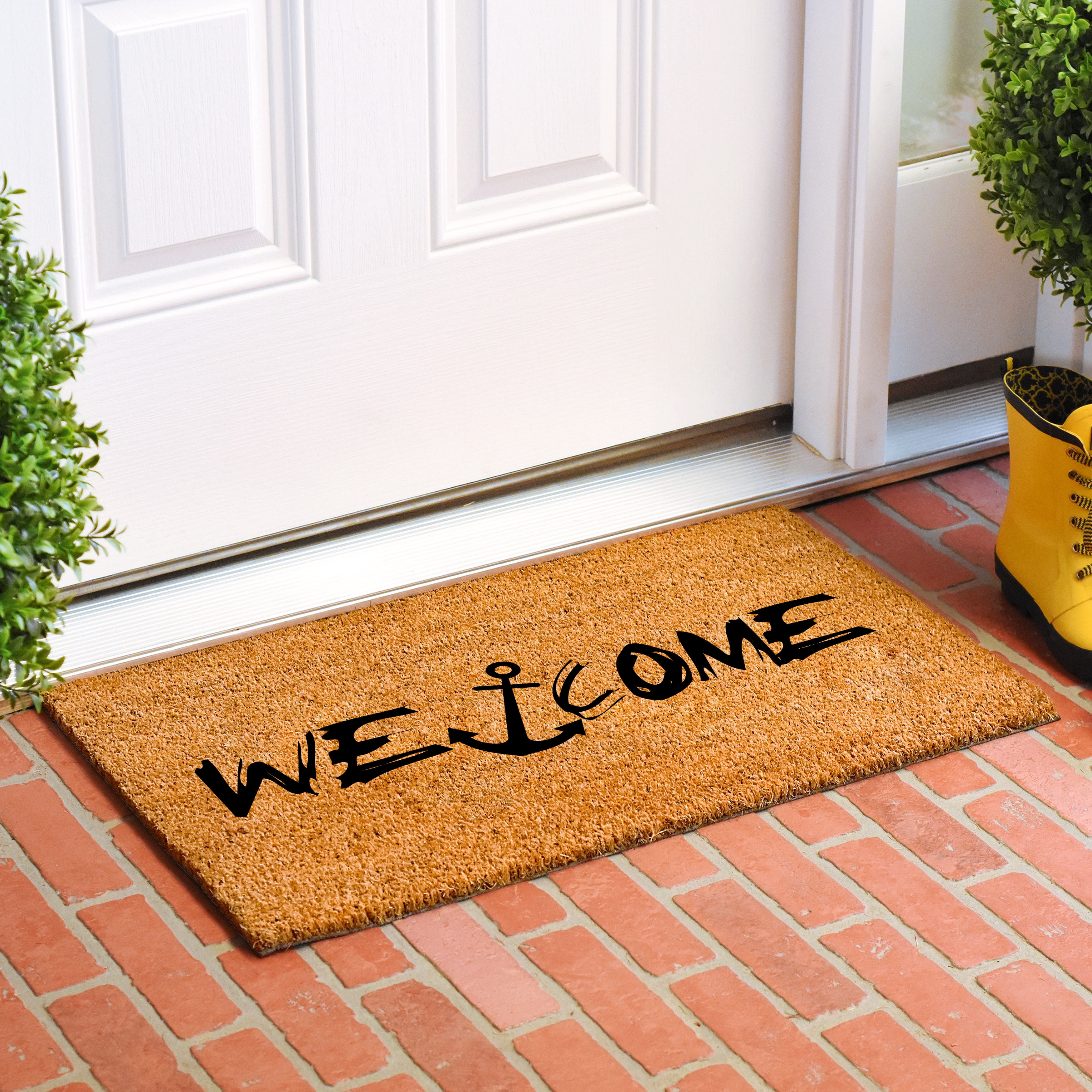 Calloway Mills 108532448 Nautical Anchor Welcome Doormat, 24" x 48"