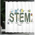 thumbnail image 4 of Ambesonne Engineering Theme Shower Curtain, Science Stem Text, 69"Wx70"L, White Multicolor, 4 of 5
