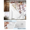 thumbnail image 3 of No Hook Shower Curtain with Snap in Liner Autumn Leaves Shower Curtain -Fabric Waterproof Inner Liner, Watercolor Brown Eucalyptus Leaf Fall Shower Curtains Washable 72"x72", 3 of 9