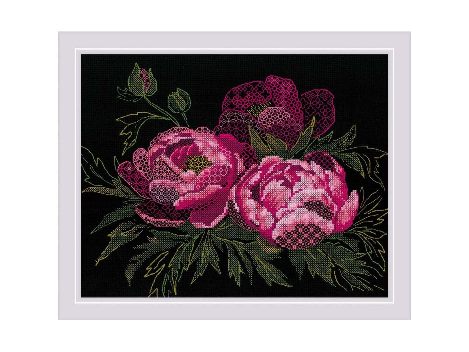 Riolis Cross Stitch Kit Lace Peonies