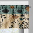 thumbnail image 4 of Floral Art Window Valance, Leaves and Flowers Dandelion on Rustic Farmhouse Back Pastel Tone, Curtain Valance for Kitchen Bedroom Decor with Rod Pocket, 54" X 18", Dark Cadet Blue Beige Tan, 4 of 6