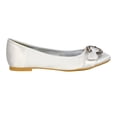 thumbnail image 3 of XY London Womens Ferne Broach Front Diamante Bridal Ballerina Flats, 3 of 4