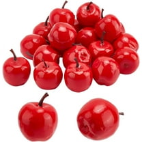 20pcs Mini Apples 1.7 Inch Fake Apples Artificials Red Simulation Fruit Decor Christmas Decoratives Model
