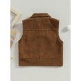 thumbnail image 5 of GXFC Toddler Boys Fall Vest Jacket 6M 1T 2T 3T 4T Kids Boys Sleeveless Button Waistcoat Autumn Warm Tank Coat for Children Girls, 5 of 9