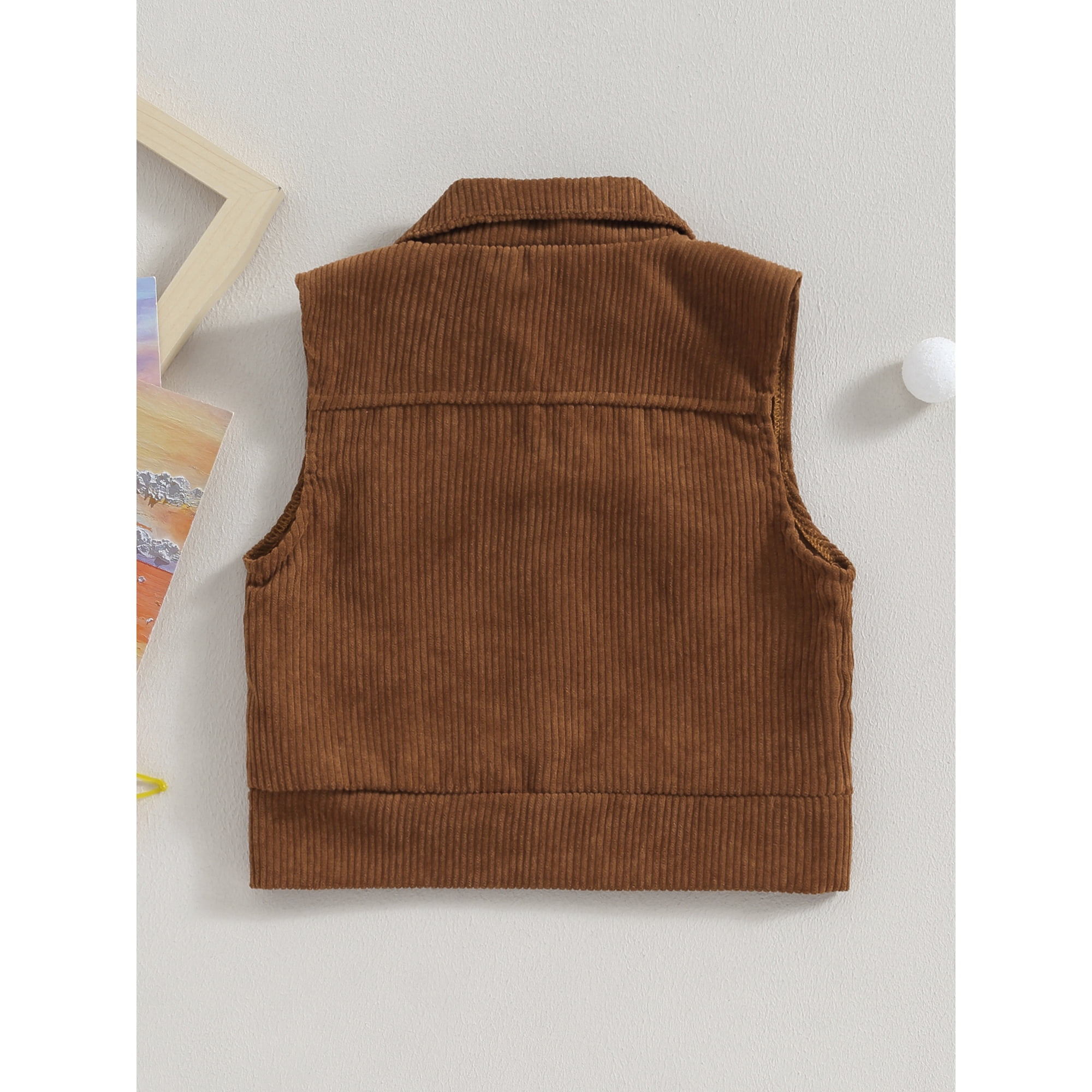 ZAXARRA Infant Baby Boys Fall Corduroy Vest Button Down Lapel Collar Sleeveless Outwear Toddler Waistcoat Walmart