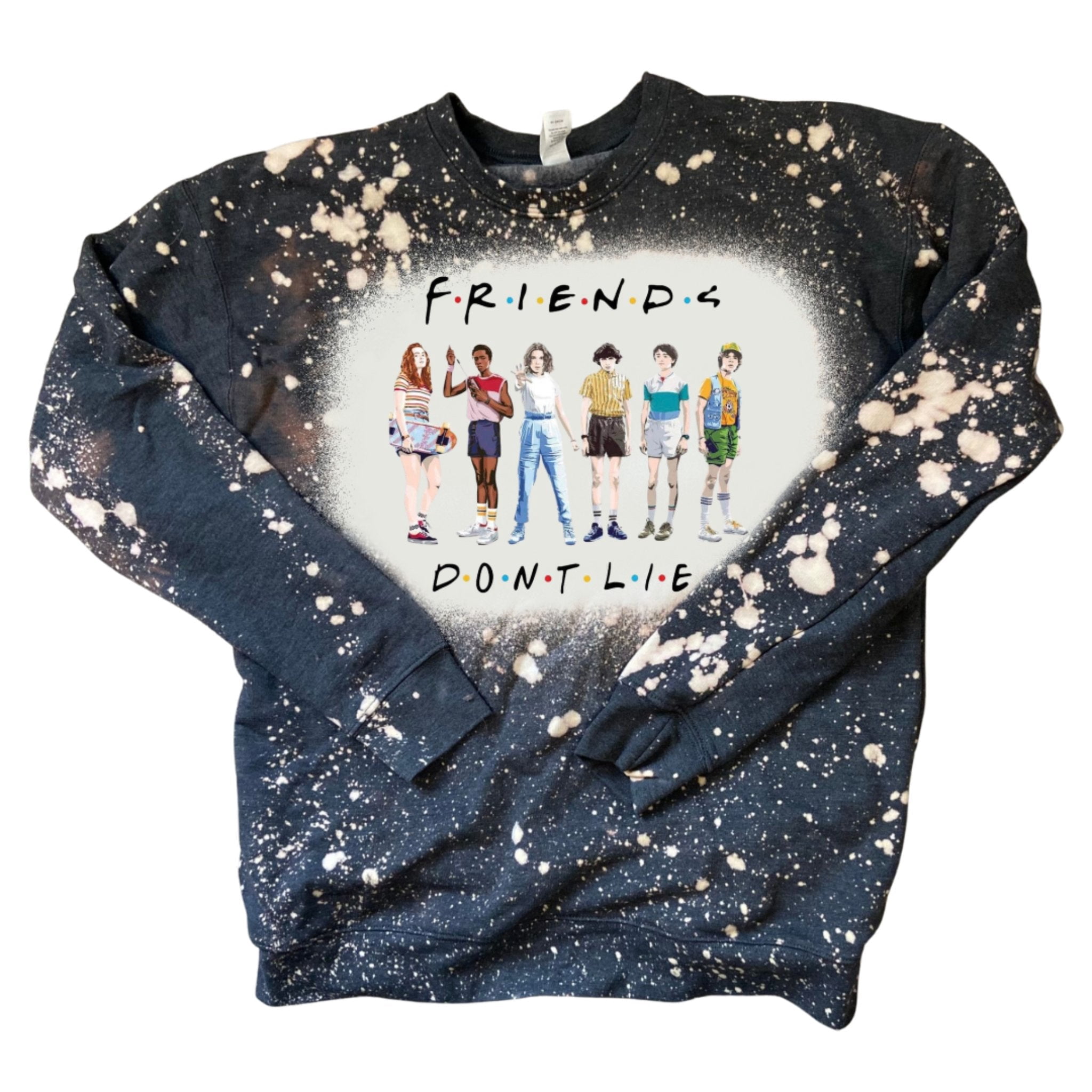 Friends Don't Lie Bleached Stranger Things Adult Sweatshirt - Walmart.com
