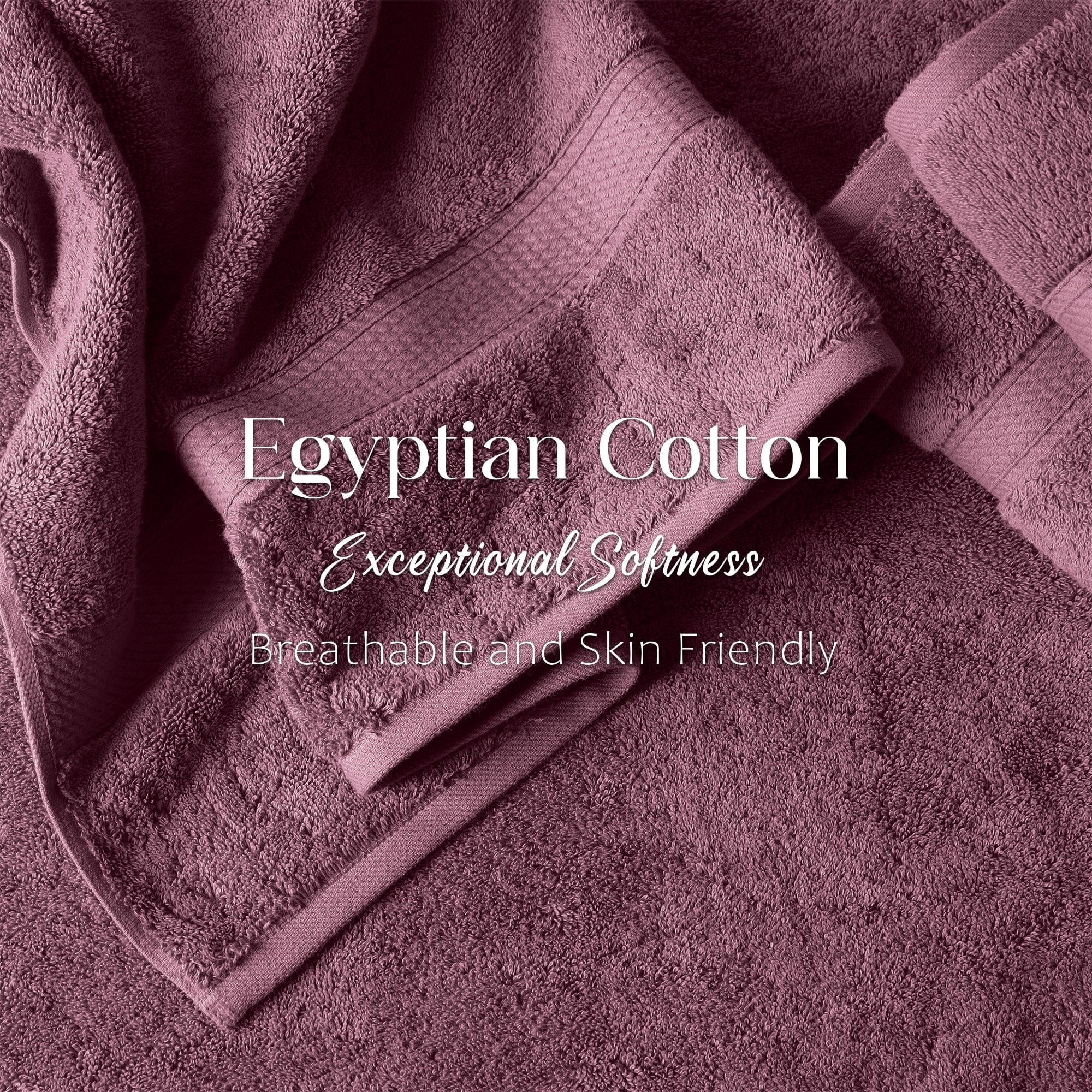 Superior Madeline Egyptian Cotton Ultra-Plush 12-Piece Towel Set, Plum