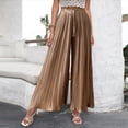 thumbnail image 3 of Pantalones casuales de cintura alta de verano para mujer, estilo europeo y americano, pantalones de pierna ancha drapeados, pantalones para mujer, 3 of 6