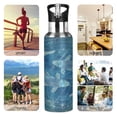 thumbnail image 5 of Water Bottles 20oz Straw Lid Wide Mouth Stainless Steel for School Sport Travel Pisces Of Zodiac, 5 of 9