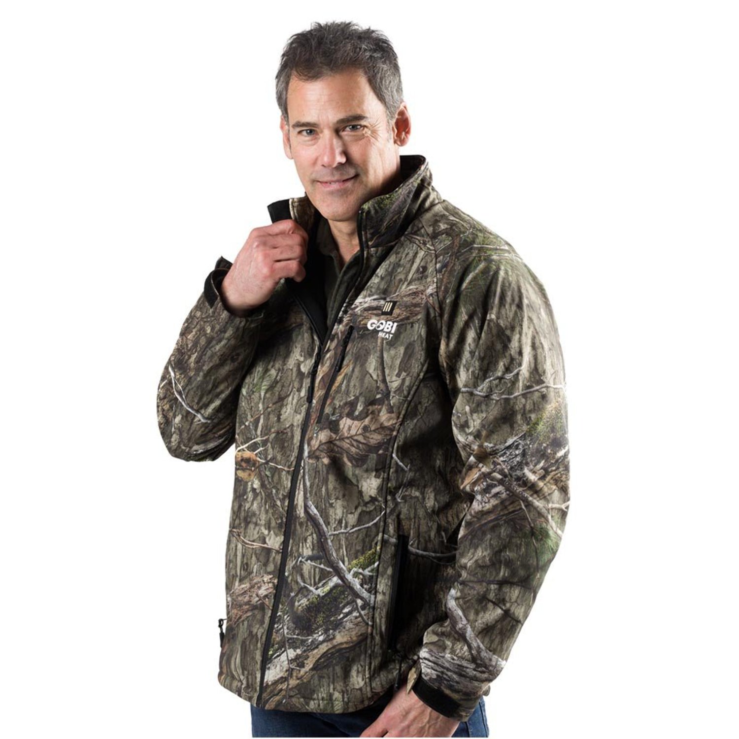 Sahara Men's Heated Hunting Jacket - Mossy Oak Camo by Gobi Heat