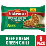 El Monterey Beef & Bean Green Chili Burritos, 32 oz, 8 Count (Frozen)