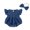 Blue, variant on RUINIXCW Newborn Baby Girl Denim Bubble Romper One Piece Western Cowgirl Outfit Cute Infant Baby Girls Summer Clothes Fly Sleeve Smocked Jeans Bodysuit Jumpsuit Playsuit Headband
