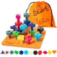 thumbnail image 1 of Skoolzy Tablero de clavijas para niños pequeños 38 piezas con libro electrónico - Tablero de clavijas para niños pequeños - Tablero de clavijas apilable - Juguete de reconocimiento de formas y combina, 1 of 5