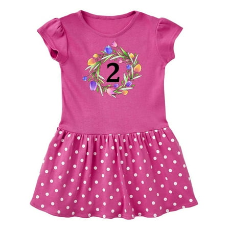 

Inktastic 2nd Birthday Tulip Flower Wreath Gift Baby Girl Dress