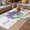 Lavender SlateBlue Ivory, variant on Purple Lavender Outdoor Rug for Patio/Deck/Porch, Non-Slip Large Area Rug 4 x 6 Ft, Spring Floral Daisy Butterfly Leaves Beige Indoor Outdoor Rugs Washable Area Rugs, Camping Rug Carpet Runner