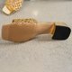thumbnail image 5 of Mujeres de Moda Casual Vestible Ropa Exterior Versátil Color Sólido Hueco-Fuera Tejido Zapatillas de Tacón Medio, 5 of 9