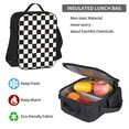 thumbnail image 5 of Disketp Black and White Checkerboard Large Capacity Backpack Lunch Bag Pencil Case Combination 3 Piece Set for Student, 5 of 7