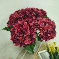 thumbnail image 4 of Red Hydrangea Artificial Flowers,6 Pcs Faux Hydrangea Flowers,Artificial Hydrangeas Flowers with Stems,Fake Hydrangeas,Red Hydrangea Silk Flowers with Stems for Home Decor (6, Dark Red), 4 of 5