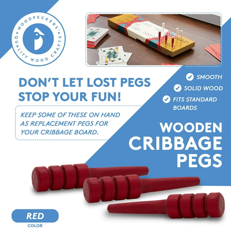 Wood Cribbage Pegs Assorted Colors for New Set or Replacement Pieces | Woodpeckers in Varnished | Michaels