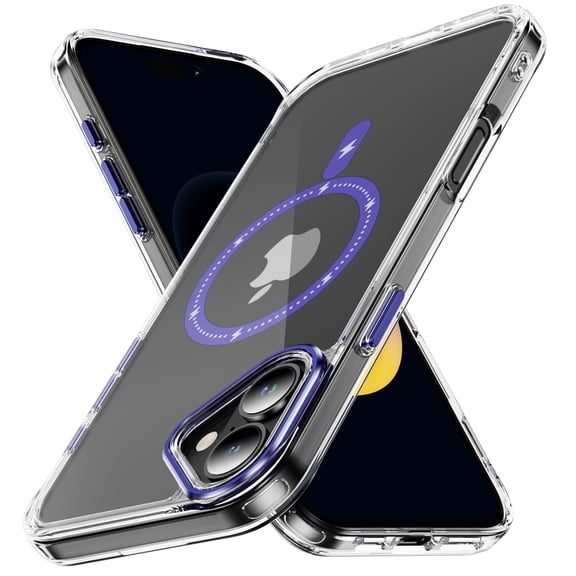 Hotpom Magnetic Phone Case for iPhone 16 Plus Compatible with Magsafe, Anti-Scratch and Anti-Yellowing Translucent Slim Shockproof Phone Cover, Purple