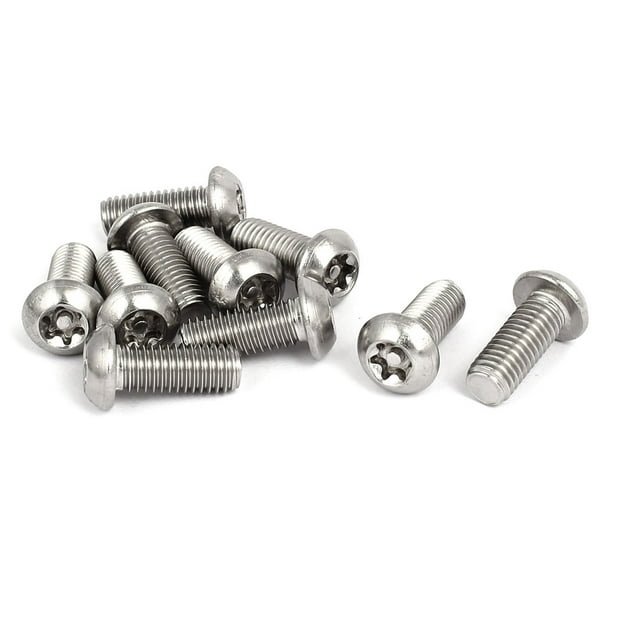 Unique Bargains M8x20mm 304 Stainless Steel Button Head Torx Security Machine Screws 10pcs