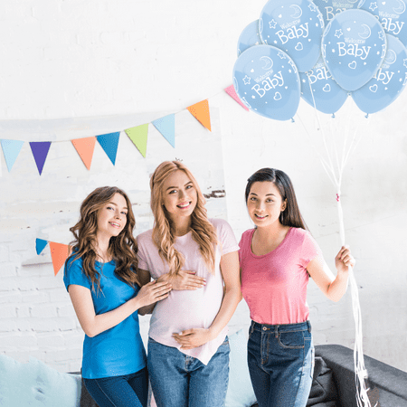 Way to Celebrate Balloons 12" Light Blue Latex Welcome Baby Boy, 8 ct