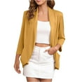 thumbnail image 4 of Women's Blazers Open Front Cardigans Loose Casual Lightweight Cardigans Ladies Long Sleeve Cardigans with Pockets Yellow S, 4 of 6