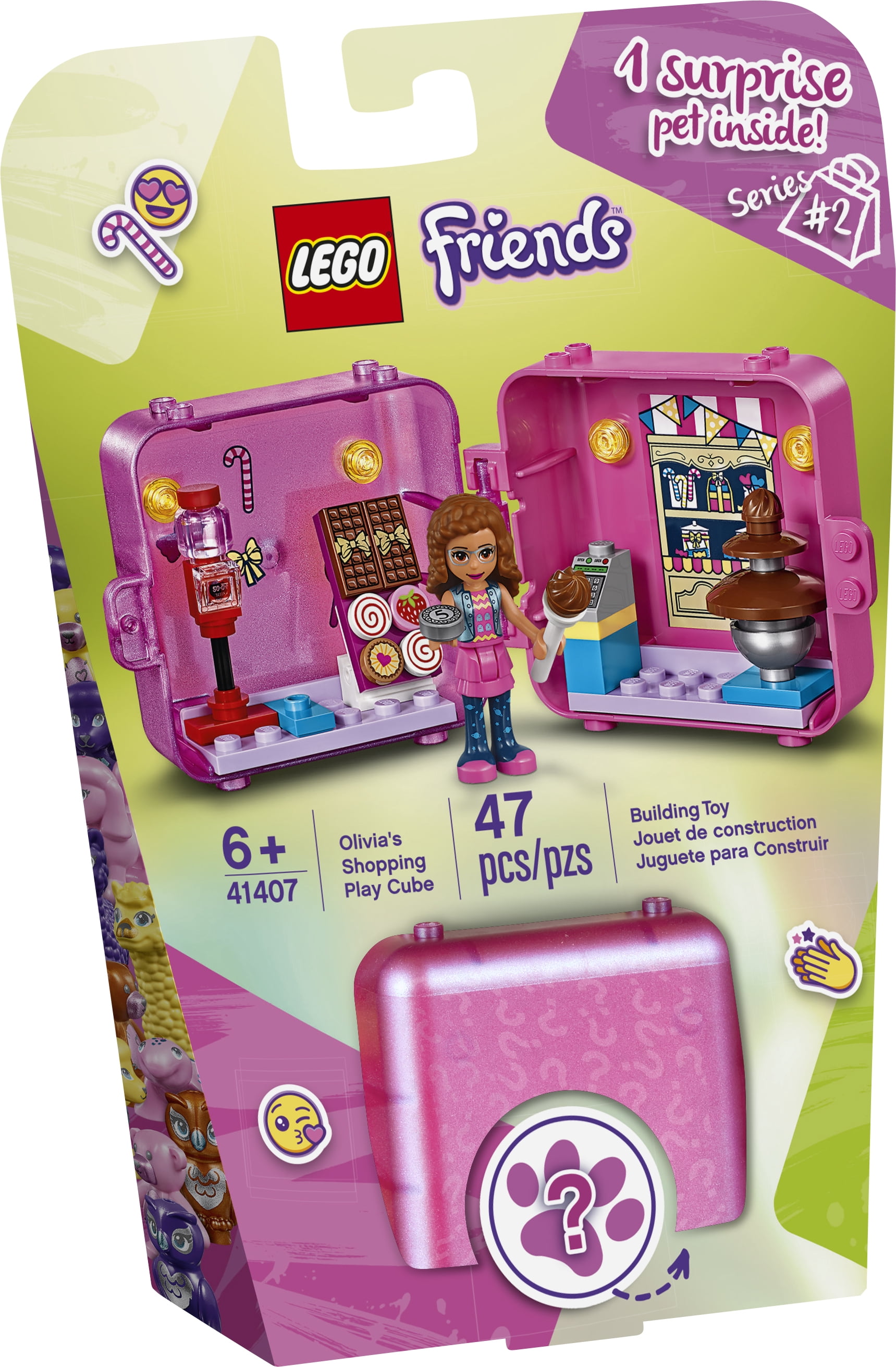 LEGO Friends Olivia’s Shopping Play Cube 41407 Building Kit; Candy Store Fun Toy That Includes 1 Candy Store Mini-doll (47 Pieces)
