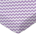 thumbnail image 1 of SheetWorld 100% Cotton Percale Crib Sheet Set 28 x 52, Lilac Chevron Zigzag - Includes Fitted, Flat, & Baby Pillow Case, 1 of 4