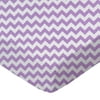 SheetWorld Fitted 100% Cotton Percale Play Yard Sheet Fits BabyBjorn Travel Crib Light 24 x 42, Lilac Chevron Zigzag