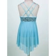 thumbnail image 3 of Rswnyirn Kids Girls Sequins Ballet Tutu Dress Leotard Lyrical Latin Jazz Modern Dancewear Light Blue 10, 3 of 7