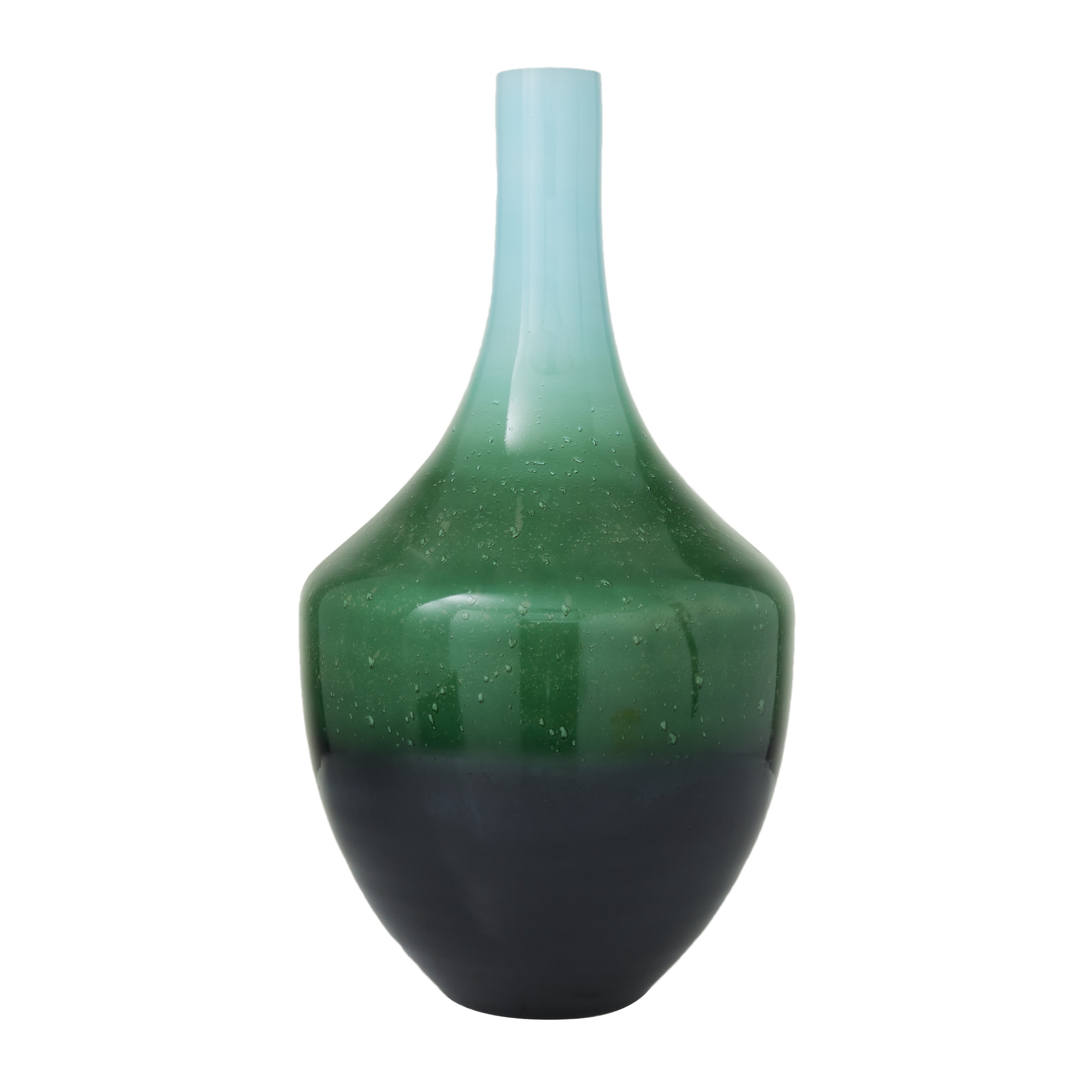DecMode 22" Ombre Green Glass Vase