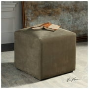 UPC 792977234068 product image for Leather Ottoman in Gray | upcitemdb.com