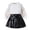 Z005-White, variant on WXFAZCVU Girls 2 Piece Outfits Bow Long Sleeved Top and Skirt Set Fall Fashion Clothing Size 6 Years