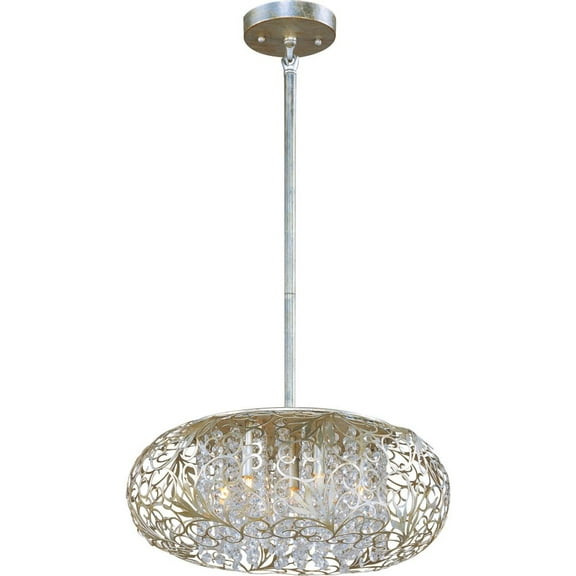 24154BCGS Maxim Lighting Arabesque-Seven Light Pendant in Crystal style-18 Inches wide by 8 inches high-Golden Silver Finish-Beveled Crystal Glass