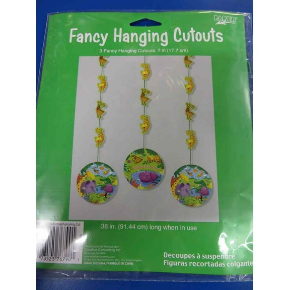 Jungle Buddies Animal Safari Kids Birthday Party Decoration Dangling Cutouts