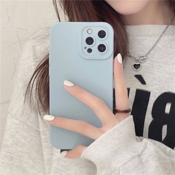 Funda de teléfono de silicona con protección de cámara para iPhone 13 Pro Max 11 12 14 Pro Max XR XS Max X 7 8 Plus 14, funda mate suave a prueba de golpes Tan Jianjun unisex