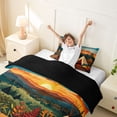 thumbnail image 3 of Catabedysis Autumn Camping Twin Duvet Cover,Fall Tipi Print Twin Bedding For Boys,Multicolor,Black Reversible,2pcs,1 Duvet Cover and 1 Pillowcase, 3 of 6