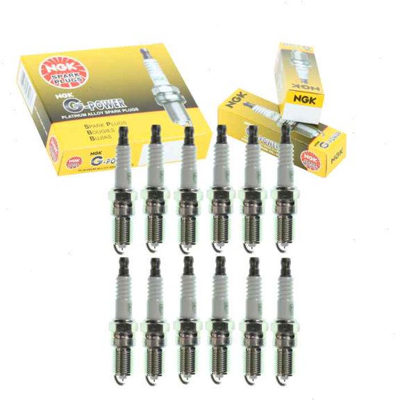 12 pc NGK G-Power Spark Plugs compatible with Aston Martin DB7 6.0L V12 2004