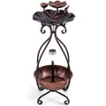 thumbnail image 4 of Solar Outdoor Bird Bath Feeder Combo with Flower Planter Pedestal and Solar Lights, 4 of 8