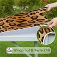 thumbnail image 6 of Gold and Black Of Leopard Print Square Fitted Tablecloth with Elastic Edge,Square Table Cover,Washable Elastic Table Cover for Home Kitchen Party Decor 36"x36", 6 of 6