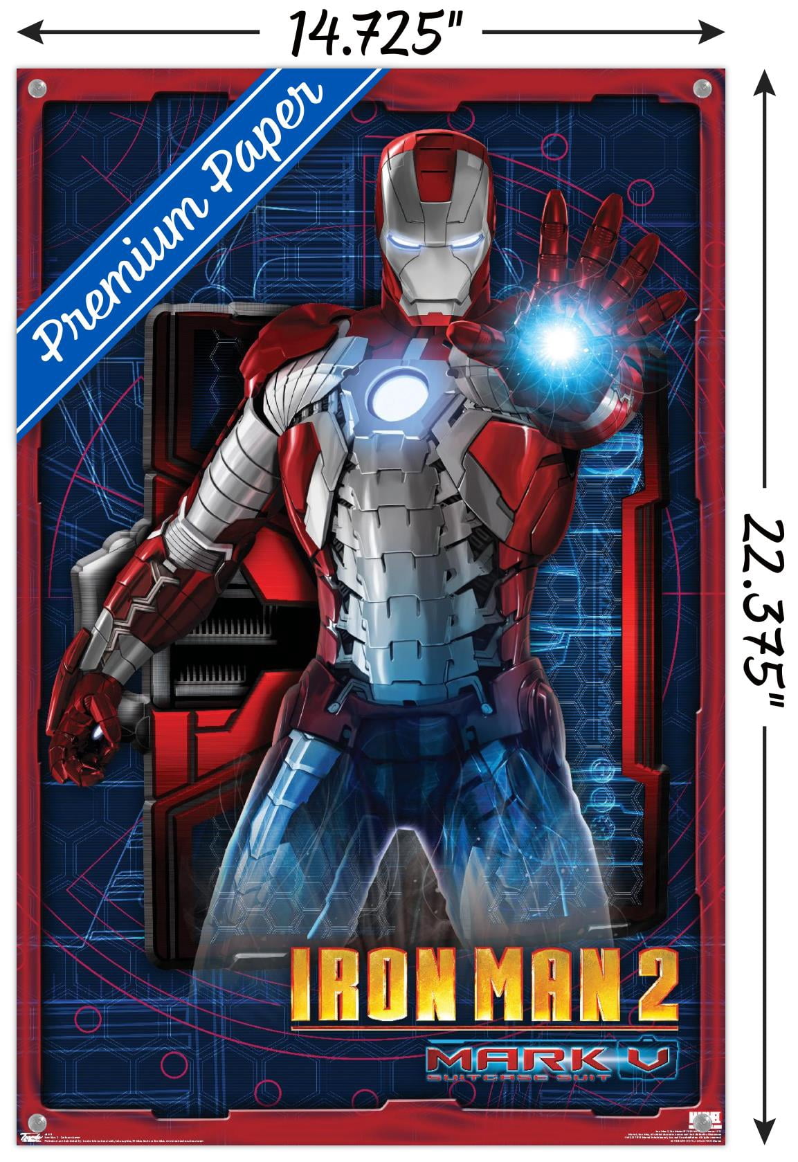 Marvel Cinematic Universe - Iron Man 2 - Briefcase Armor Wall Poster with Push Pins, 14.725" x 22.375"