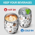 thumbnail image 4 of 12oz Stemless Wine Tumblers Halloween Spooky Icons Pattern Vacuum Insulated Stainless Steel Travel Tumbler Cups Mug with Lid and Straw for Champaign,Cocktail,Beer with Cleaning Brush, 4 of 5