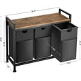 thumbnail image 2 of GIKPAL Laundry Basket, 142L Large Double, Freestanding Laundry Hamper 3 Section with Top Shelf & 3 Removable Washable Bags & Side Pockets for Dorm, 2 of 8