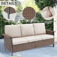 thumbnail image 6 of Yeahumalia 6-Piece Wicker Patio Furniture Set, Sofa, Swivel Chairs, Ottomans & Side Table with Beige Cushions, 6 of 13